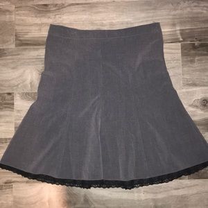 Gray and black lace A-line skirt with zipper